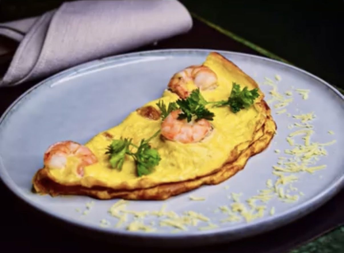 Prawn omelette