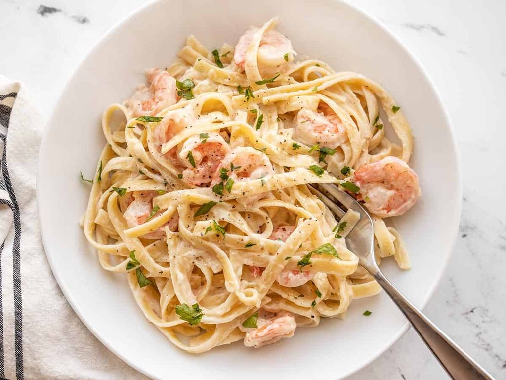 Tagliatelli with shrimps