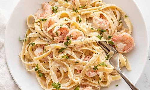 Tagliatelli with shrimps