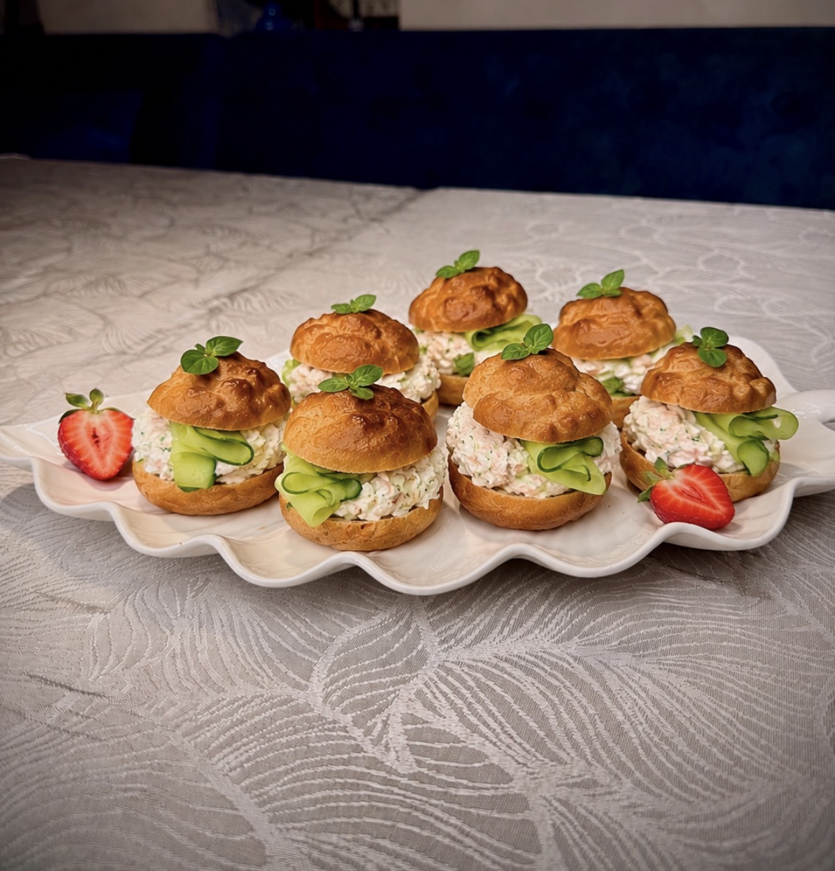 Salmon profiteroles